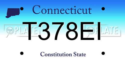 T378EI Connecticut License Plate