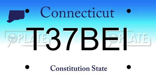 T37BEI Connecticut License Plate