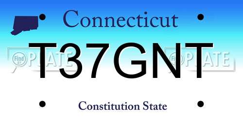 T37GNT Connecticut License Plate
