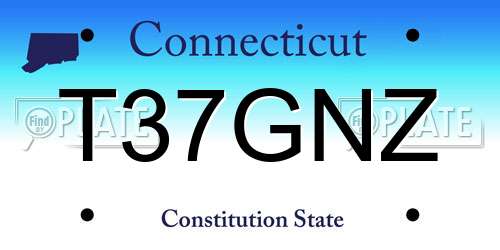 T37GNZ Connecticut License Plate