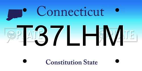 T37LHM Connecticut License Plate