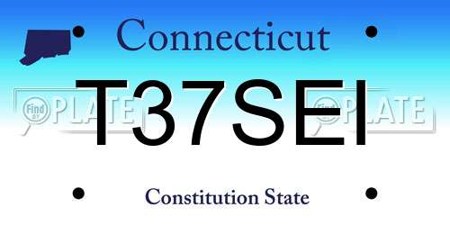 T37SEI Connecticut License Plate