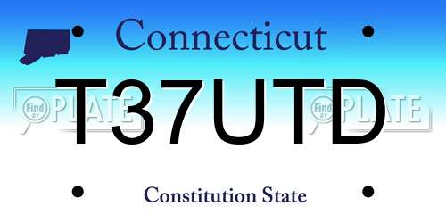 T37UTD Connecticut License Plate