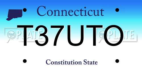T37UTO Connecticut License Plate