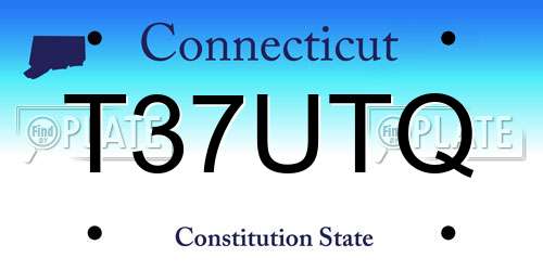 T37UTQ Connecticut License Plate