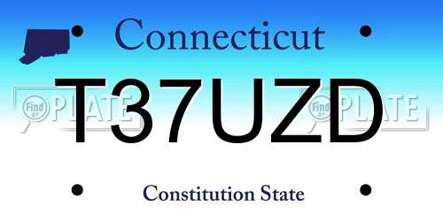 T37UZD Connecticut License Plate