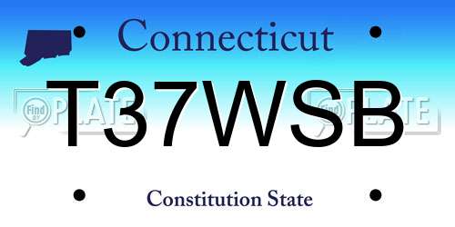 T37WSB Connecticut License Plate