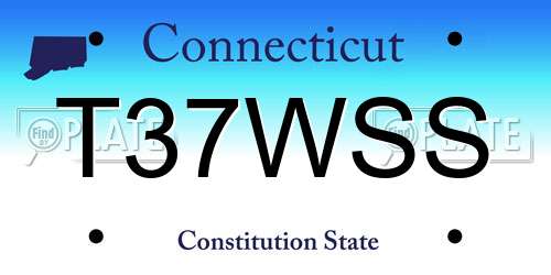 T37WSS Connecticut License Plate