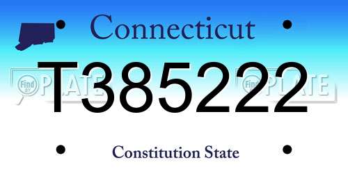 T385222 Connecticut License Plate