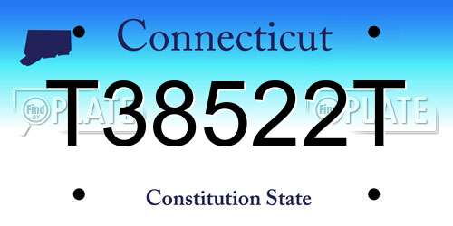T38522T Connecticut License Plate