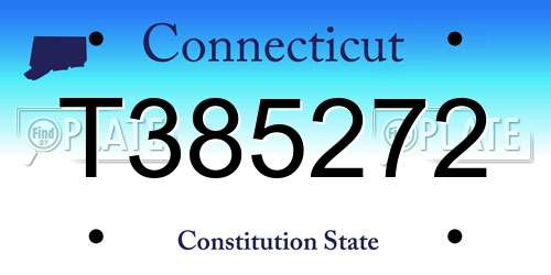 T385272 Connecticut License Plate