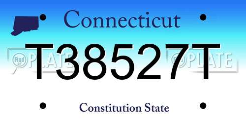 T38527T Connecticut License Plate