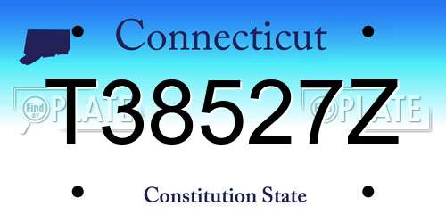 T38527Z Connecticut License Plate