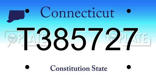 T385727 Connecticut License Plate