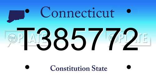 T385772 Connecticut License Plate