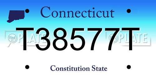 T38577T Connecticut License Plate