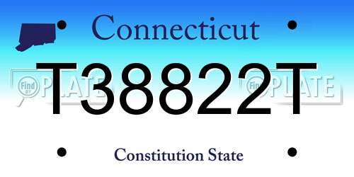 T38822T Connecticut License Plate
