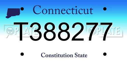 T388277 Connecticut License Plate