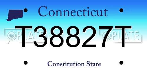 T38827T Connecticut License Plate