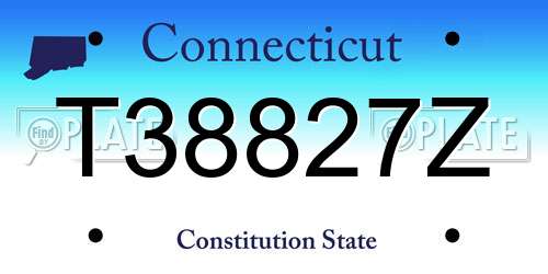 T38827Z Connecticut License Plate