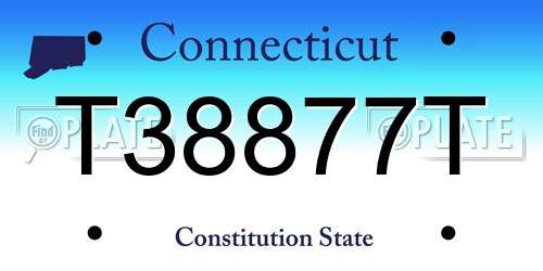 T38877T Connecticut License Plate