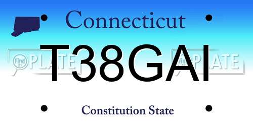 T38GAI Connecticut License Plate