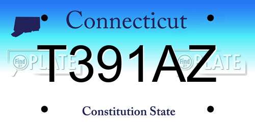 T391AZ Connecticut License Plate