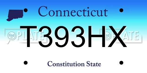 T393HX Connecticut License Plate