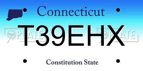 T39EHX Connecticut License Plate