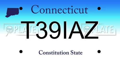 T39IAZ Connecticut License Plate