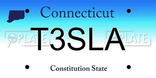 T3SLA Connecticut License Plate
