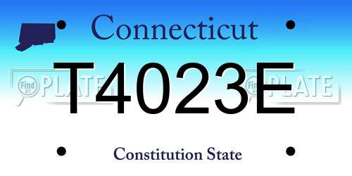 T4023E Connecticut License Plate