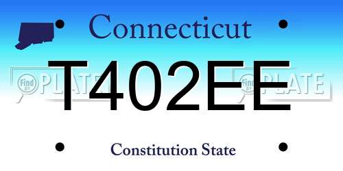 T402EE Connecticut License Plate