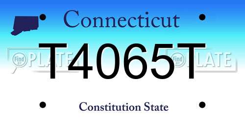 T4065T Connecticut License Plate