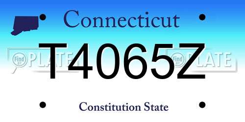 T4065Z Connecticut License Plate