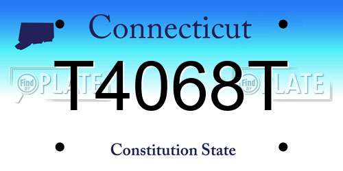 T4068T Connecticut License Plate