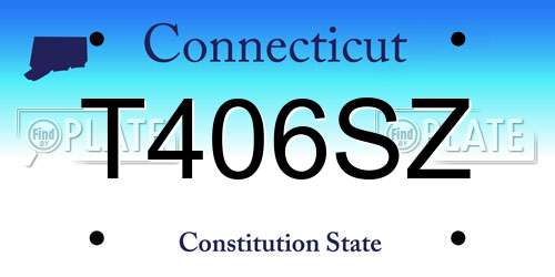 T406SZ Connecticut License Plate