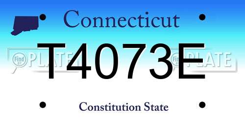 T4073E Connecticut License Plate