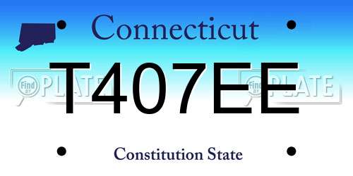 T407EE Connecticut License Plate