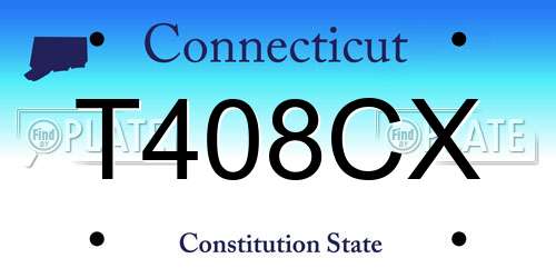 T408CX Connecticut License Plate