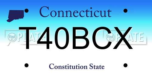 T40BCX Connecticut License Plate