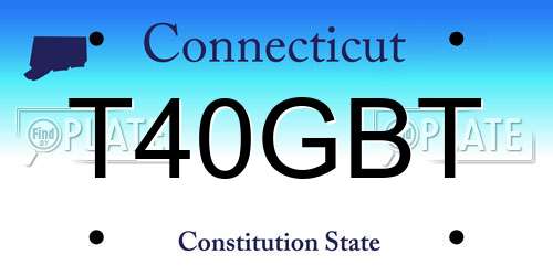 T40GBT Connecticut License Plate