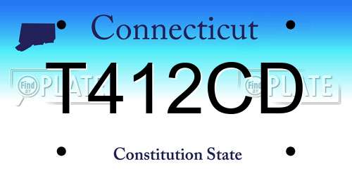 T412CD Connecticut License Plate