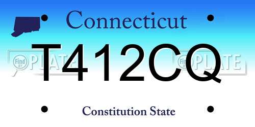 T412CQ Connecticut License Plate