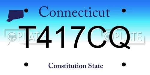 T417CQ Connecticut License Plate
