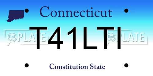T41LTI Connecticut License Plate