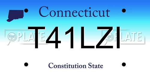 T41LZI Connecticut License Plate