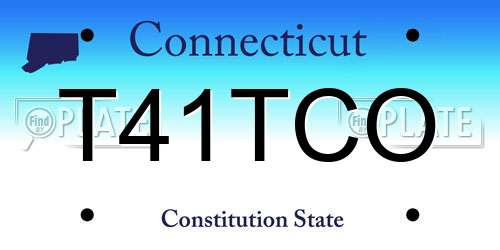 T41TCO Connecticut License Plate
