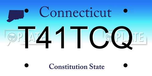 T41TCQ Connecticut License Plate
