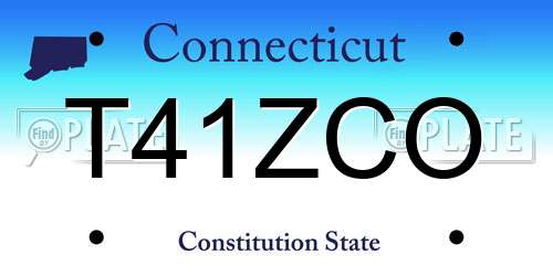 T41ZCO Connecticut License Plate